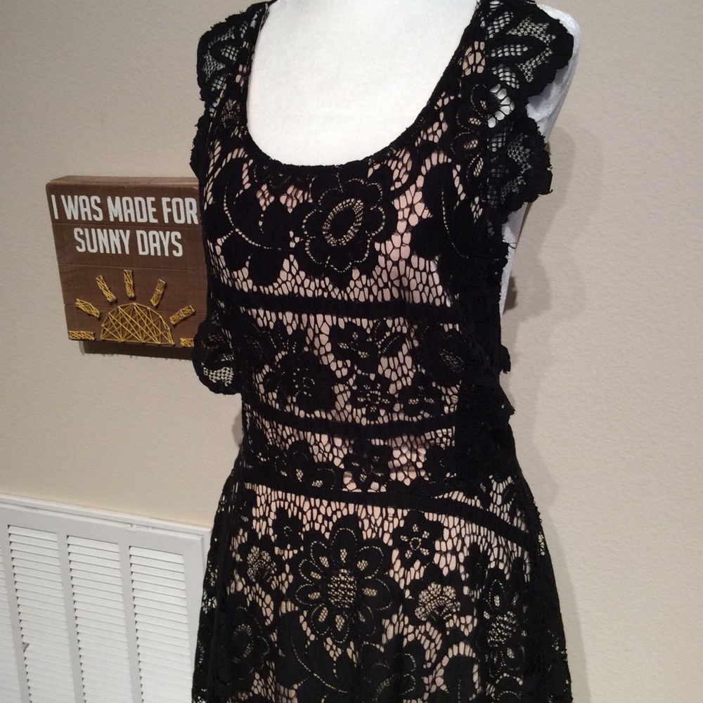 Signature 8 Risqué Black lace dress NWOT